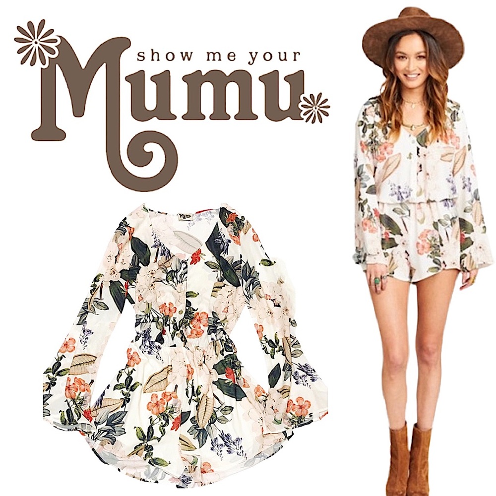 SHOW ME YOUR MUMU Long Sleeve Floral Romper *NEW*